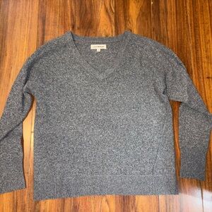 Lucky Brand Women's Heather Gray V-Neck Sweater